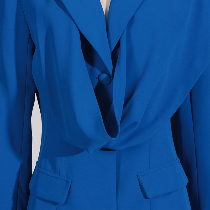Îmbrăcăminte pentru femei, sacou elegant și la modă pentru femei, toamna 2024, design albastru nou, costum formal slim fit, de înaltă calitate, model mic_voghion.com