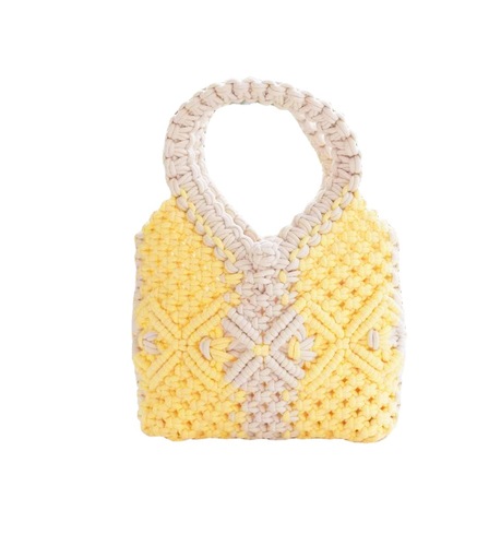  New Cotton Rope Woven Bag Ladies Hand-held Cute Small Bag Ins Style Hollow Net Bag Beach Vacation Women's Bag