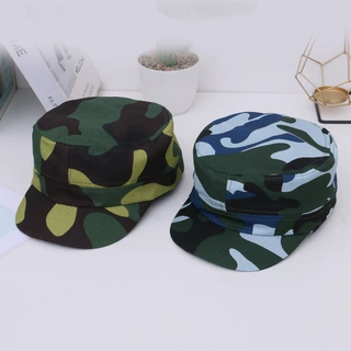 成人儿童军训迷彩帽男女学生活动户外遮阳帽鸭舌军迷平顶可调节
