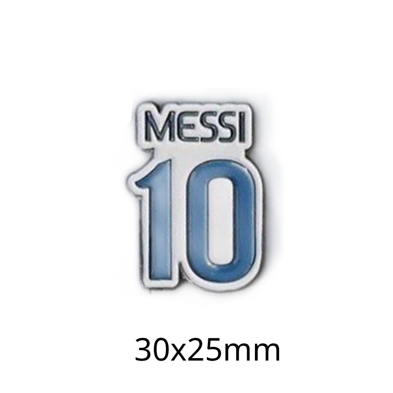 Fabricante personalizado Champions League World Cup Football Super Star Metal Insignia Imagen de dibujos animados Etiqueta del teléfono móvil Insignia Regalo