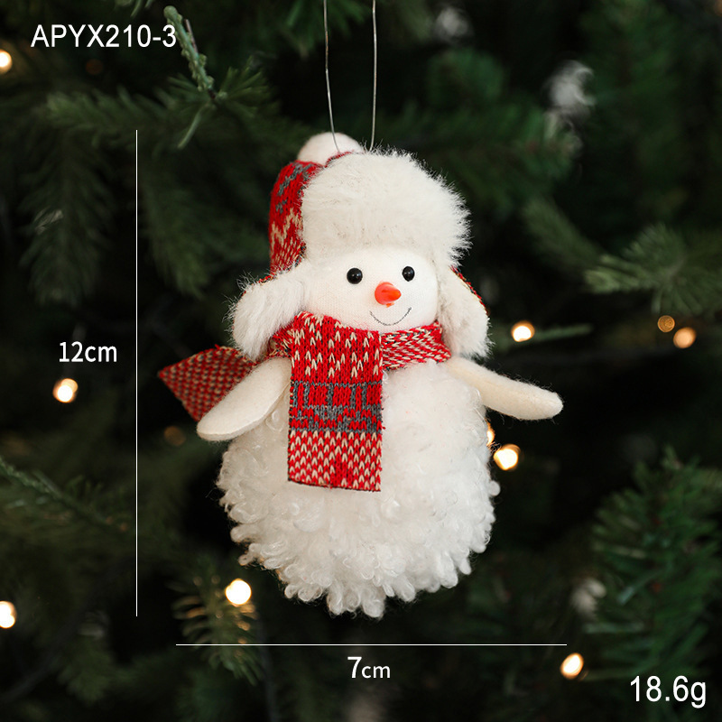 国境を越えて人気のあるぬいぐるみクリスマスストラップ紅白雪だるまクリスマスツリーのペンダントテーブルの飾りクリスマスツリーのペンダント|undefined