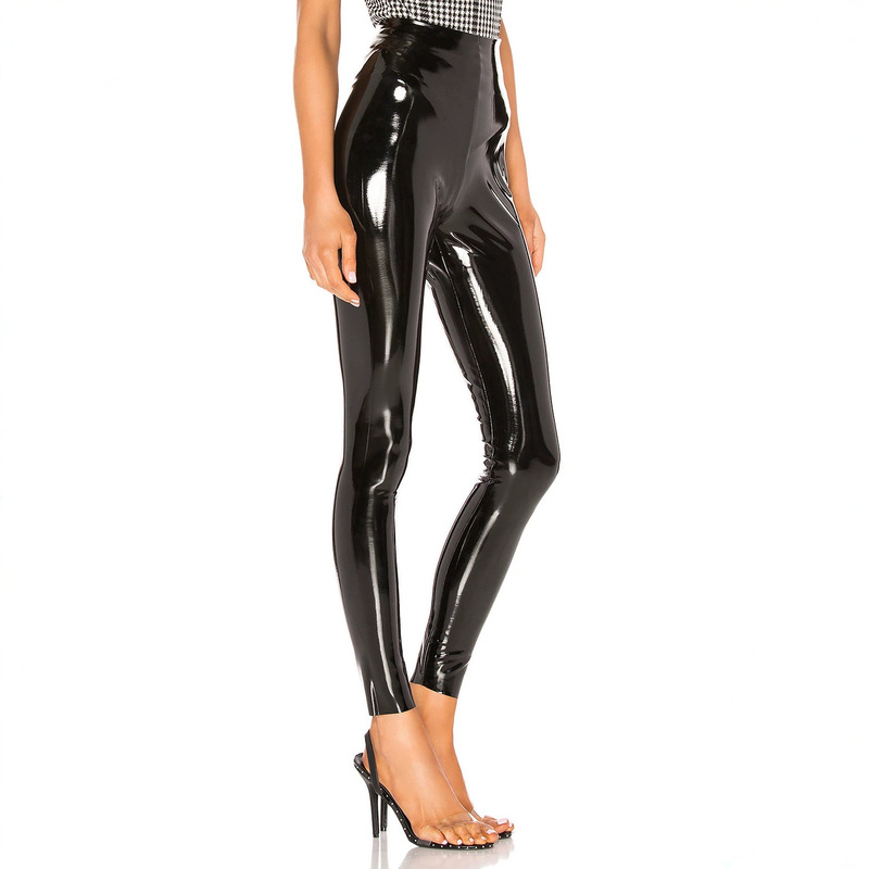 Cross-Border European and American Foreign Trade Women's White Leather Pants, Women's Tight-Fitting Pu Patent Leather Cropped Pants, Amazon Summer New Model, Dropshipping