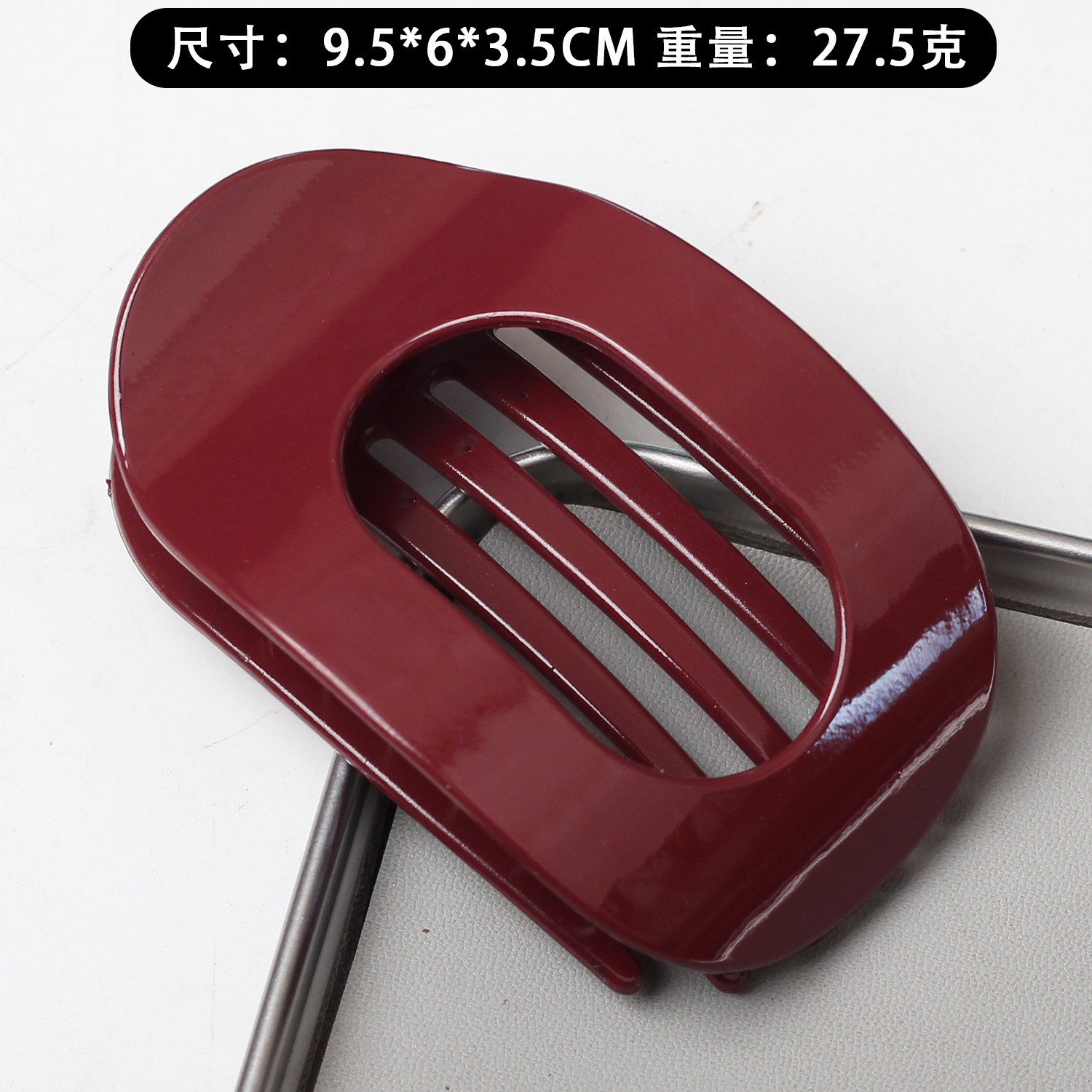 Nuevo material transfronterizo de PC plano elíptico clip de cabello de la cabeza trasera rascar el cabello de la cabeza curva temperamento arco clip de tiburón adornamiento para el cabello image 18