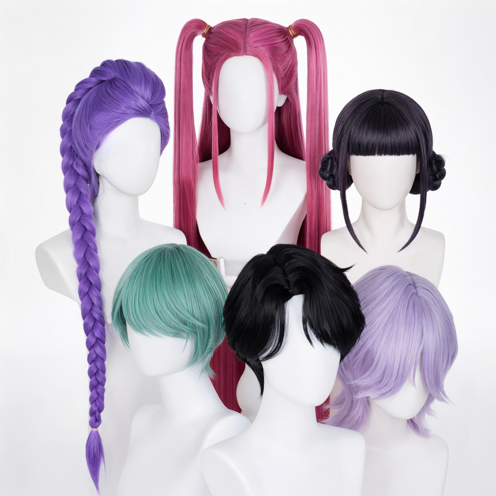Cross-Border K-Pop Demon-Hunting Girl Group Wigs: Mira, Zoe, Rumi, Baby, Qin Yu, Mysterious, Romantic Cosplay