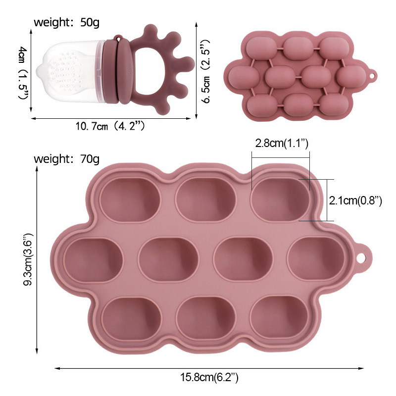 Bordando frutas y verduras de grado alimenticio, juego de vajilla para alimentación materna e infantil, caja de alimentos, suplemento alimenticio para frutas para bebés