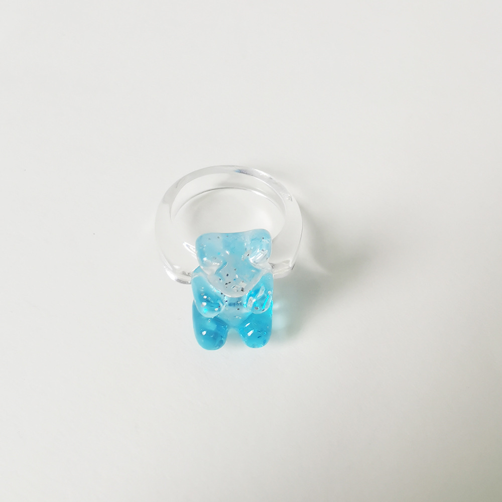 4g Weight Rings Classification 1 Piece Quantity Daily Occasion Acrylic Material Bear Pattern Women's Gender Cute Style Cute Bear Arylic Women's Rings 22