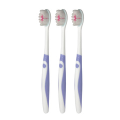 Huilang Adapts to Large Head Soft Bristle Toothbrush Portable No Copper Gum Protecting Deep Stain Removal Household Rounded Head Rubber-Coated Toothbrush