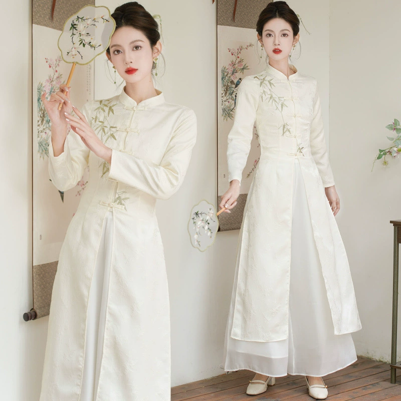 Весенний стиль 2025 новый ретро новый китайский стиль улучшенный cheongsam чай