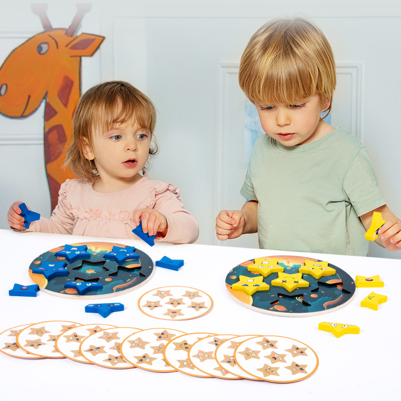 Bloques de construcción de cubos que cambian la cara de los niños transfronterizos expresión a juego de mesa de batalla interactivo entre padres e hijos juguetes de madera educativos al por mayor image 2