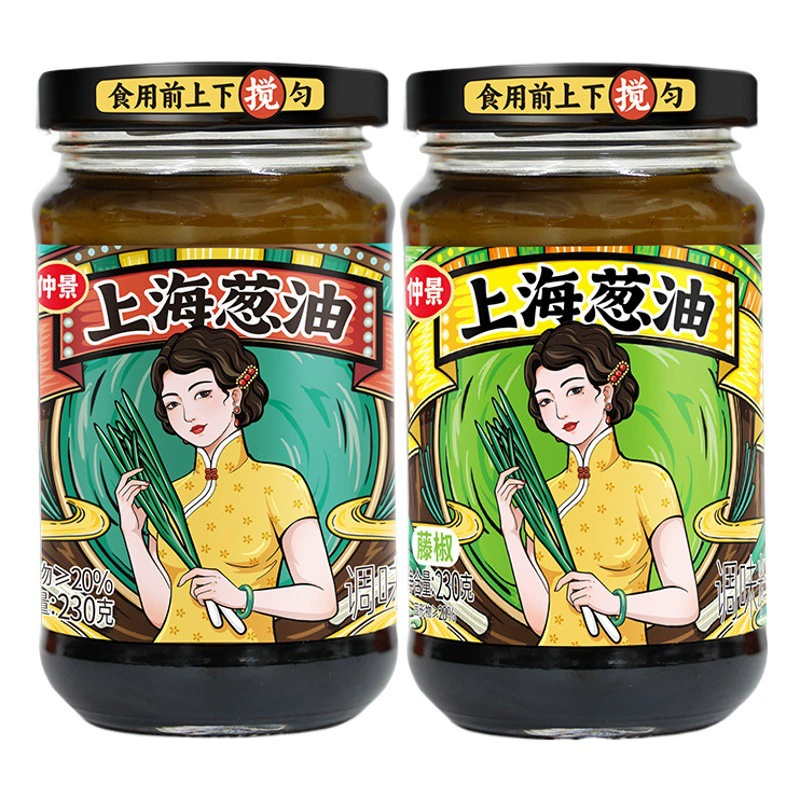 Zhongjing Шанхай луковое масло с соусом лапши Старый шанхайский луковый соус с соусом из ткани с соусом из гречневой лапши с луковым соусом 230 г