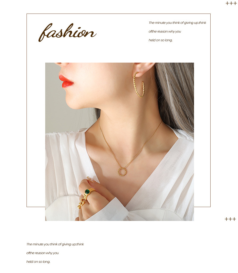 Fashion Twist Titanium Steel Plating Earrings Necklace