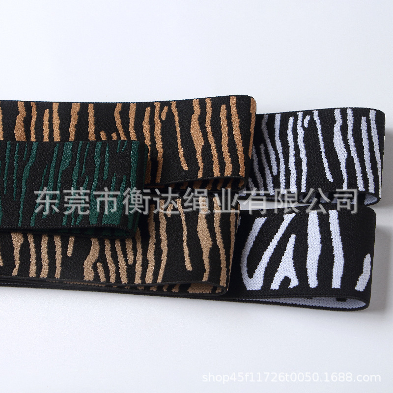 Inventario de 4cm zebra rayas computadora Jacquard banda elástica ropa zapatos sombreros pantalones falda calzoncillos cintura elástica