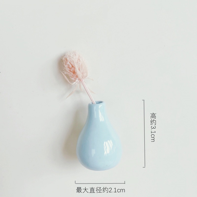 Ins mini-magnetic pequeño frasco de flores pegatinas de refrigerador DIY decoración artística botella de vidrio delicada gato debe recoger botella