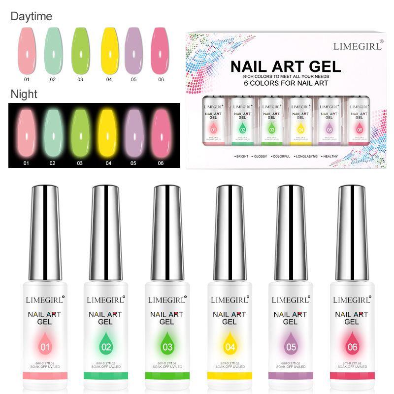 Nuevo popular pegamento de dibujo de uñas fototerapia pegamento pintado 3D spray pintura gel 12 caja de color armadura aceite pegamento