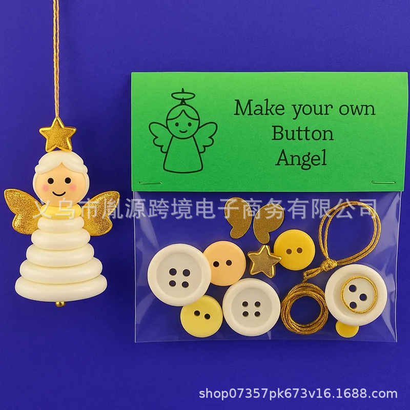 跨境新品DIY Button Snowman Ornament Kit DIY纽扣雪人装饰套件|undefined