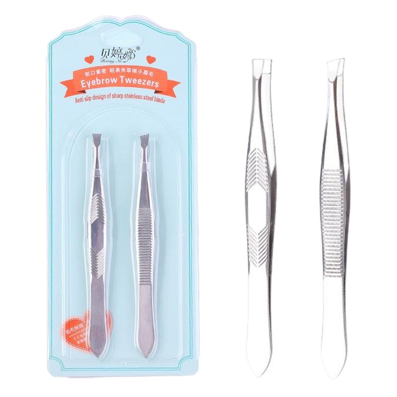 Beitingna clip de cejas pinzas de acero inoxidable clip de cejas oblicuo ceja traje de uñas pinzas de cejas pinzas de depilación recorte de cejas