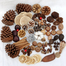 干花干果果壳松果装饰手工DIY天然原材料包森系香薰圣诞藤环装饰