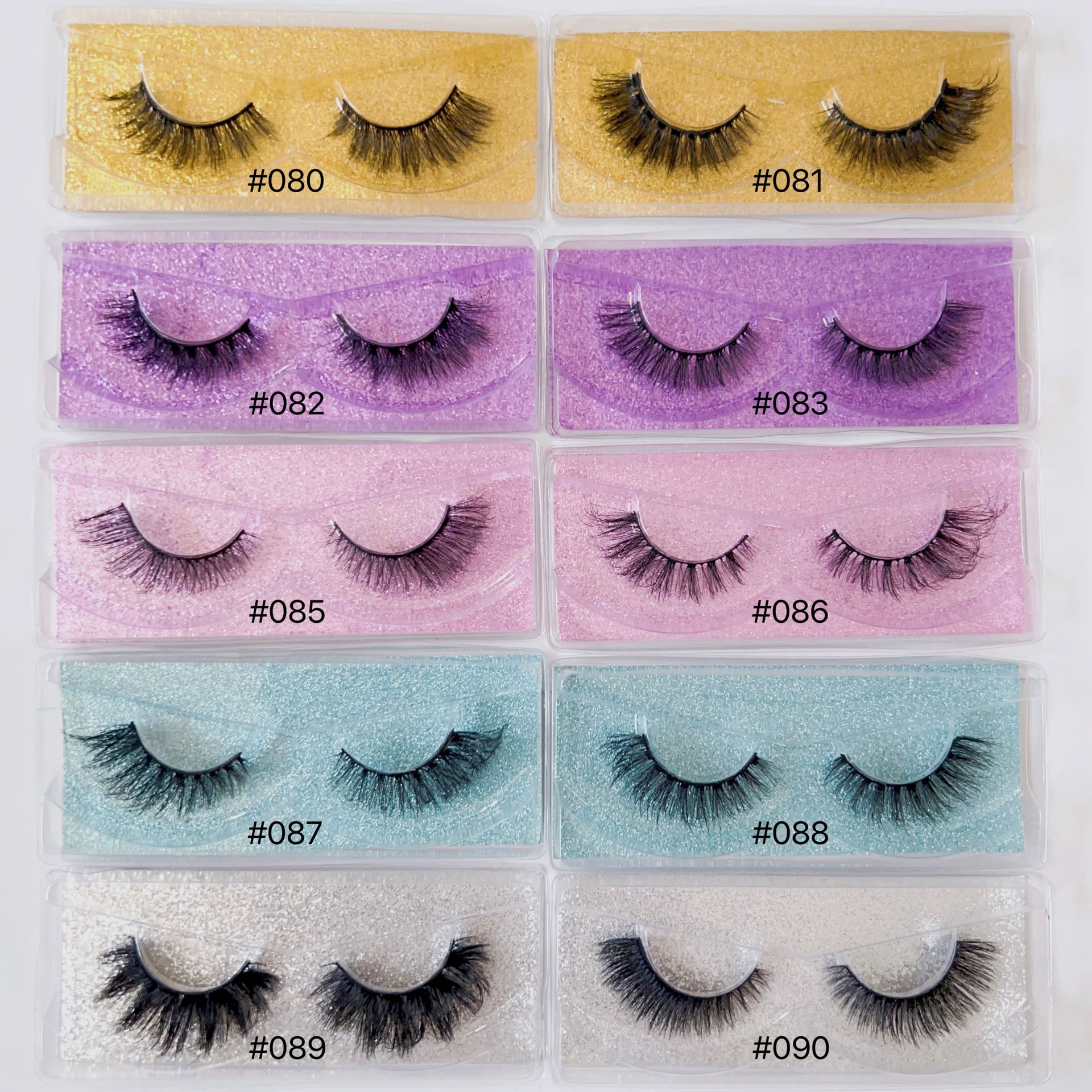 一对装6D立体卷翘浓密大弧度眼睫毛自然纤长款柔软假睫毛厂家批发