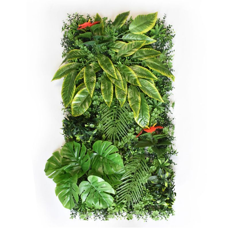 跨境热卖仿真植物墙造景装饰假花墙尤加利米兰装饰植物塑料背景墙|undefined
