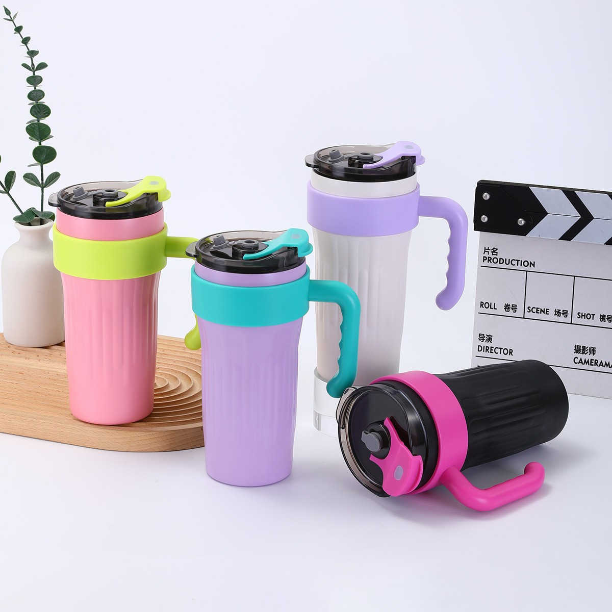 Taza térmica de acero inoxidable grado alimenticio doble pared para café viaje o automóvil
