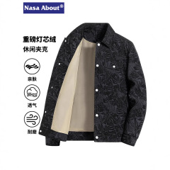 NASAコーデュロイジャケットメンズ春と秋の新型襟付き防風ハンサムなファッションブランドのカジュアル