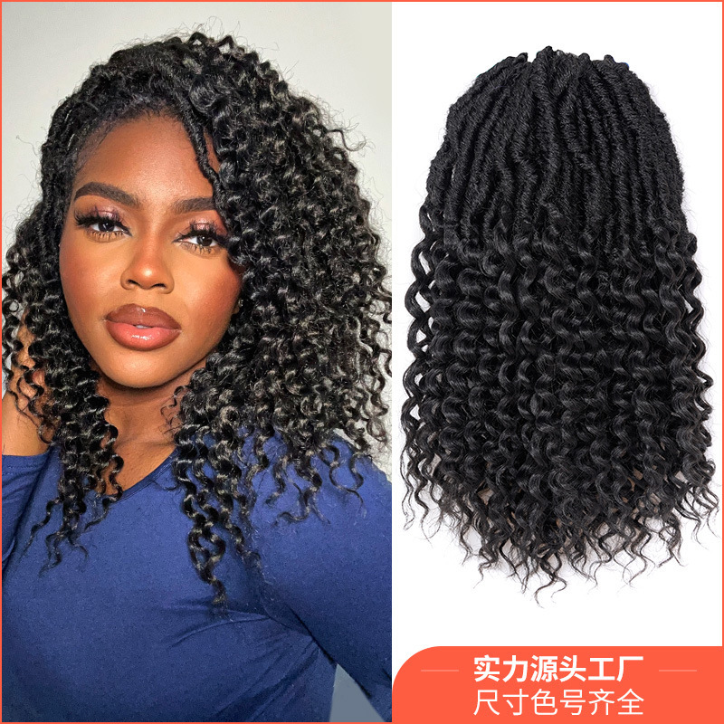 Amazon hot new big wave long curly hair deep locs ocean crochet wig braid