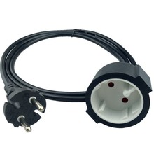 欧标二芯直插电源线 二芯防水欧插尾 延长线家用防水欧式公母对插