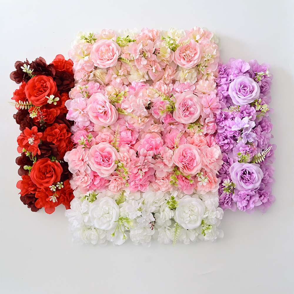 2025 Amazon nuevos productos transfronterizos bodas flores de bodas decoración de pared flores de seda rosa color macarón filas de suelo