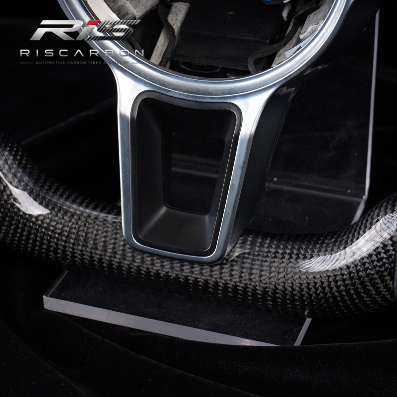 Compatible with Porsche black suede carbon fiber steering wheel Porsche718Boxster991 911 Cayenne