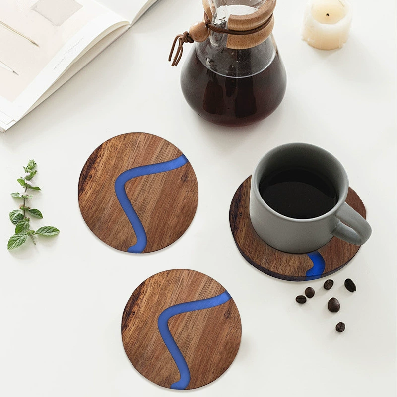 Готовый запас, трансграничная поставка подставок из эпоксидной смолы, изоляционных подушек из дерева акации, чайных подставок, ковриков для кофе и западной кухни.