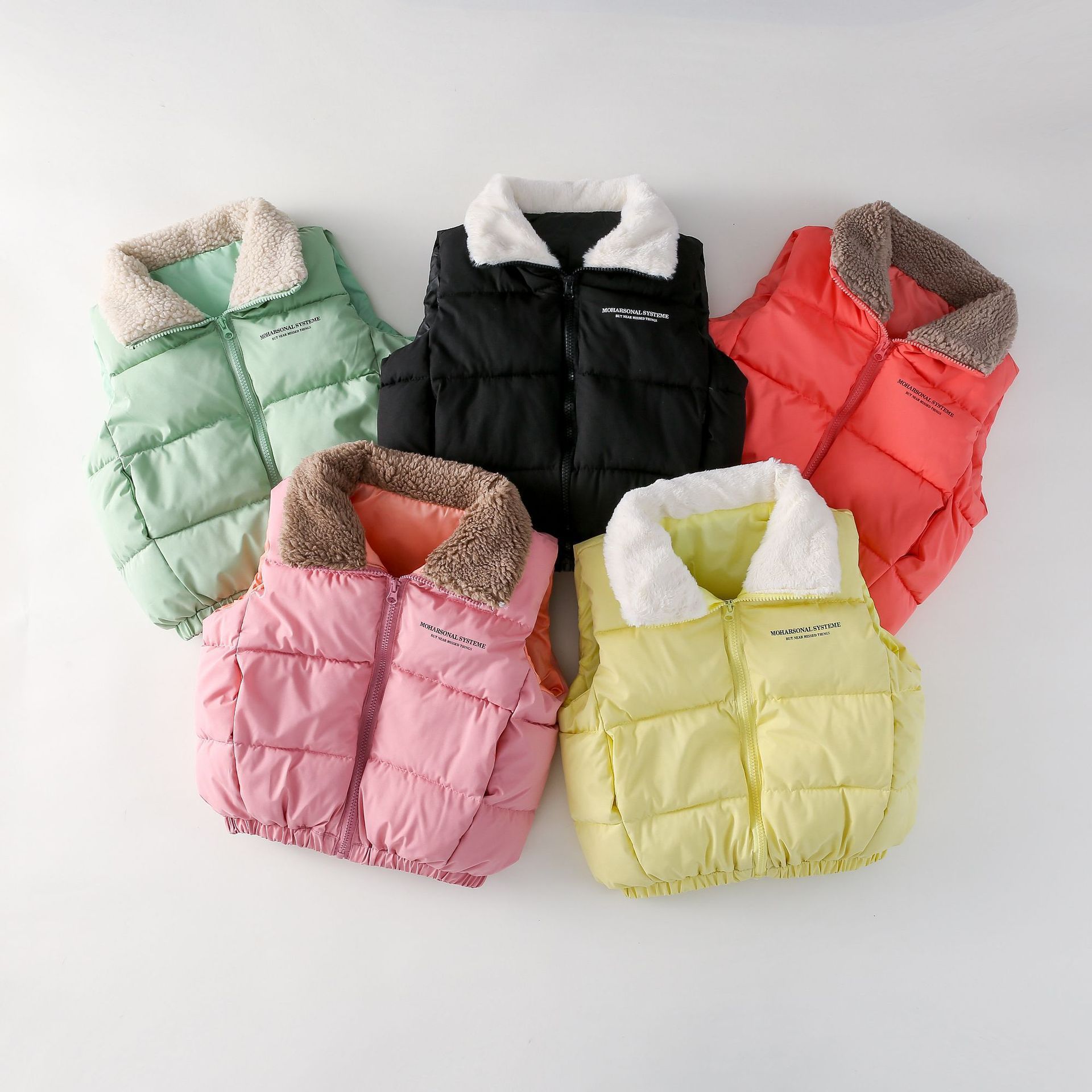 2025 nuevo anti-temporada ropa infantil chaleco bebé chaleco de pluma niñas chaleco de algodón sólido delgado para niños