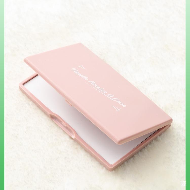 Caja de agujas para guardar agujas magnéticas rosadas puntadas a mano para el hogar imán de bricolaje succión imán de succión cuero magnético caja de herramientas portátil