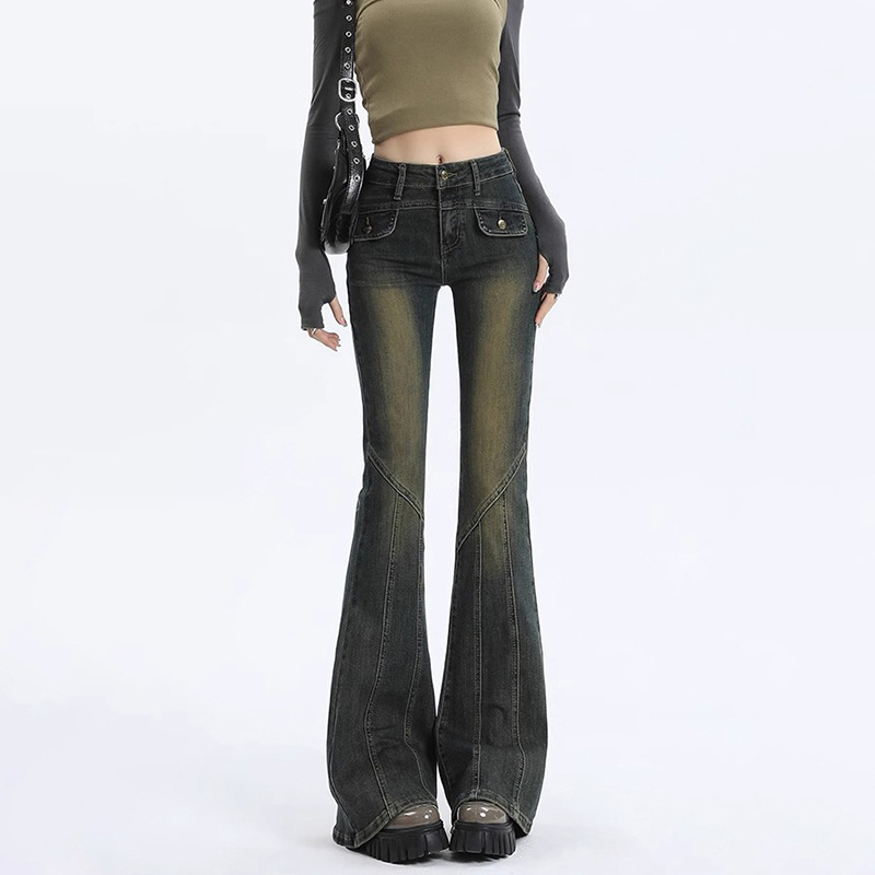 Flared Jeans for Women, Spring and Autumn, High-Waisted, Stylish, Hot Girl Style, Bootcut Pants, Summer Thin Version, 2026 New Model