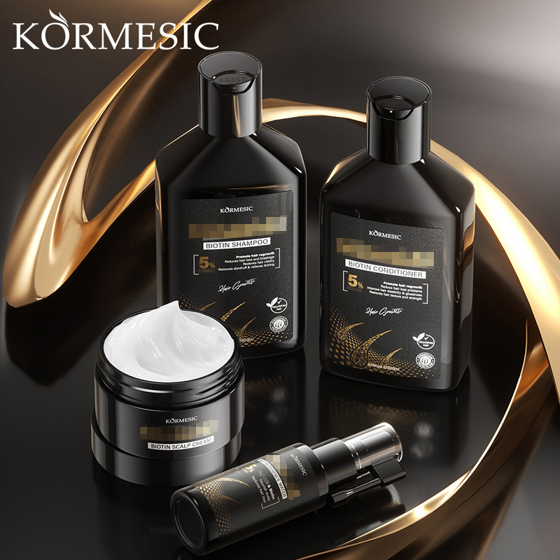Fabricante de la serie de champú y acondicionador con biotina KORMESIC para comercio exterior transfronterizo, venta al por mayor en stock.