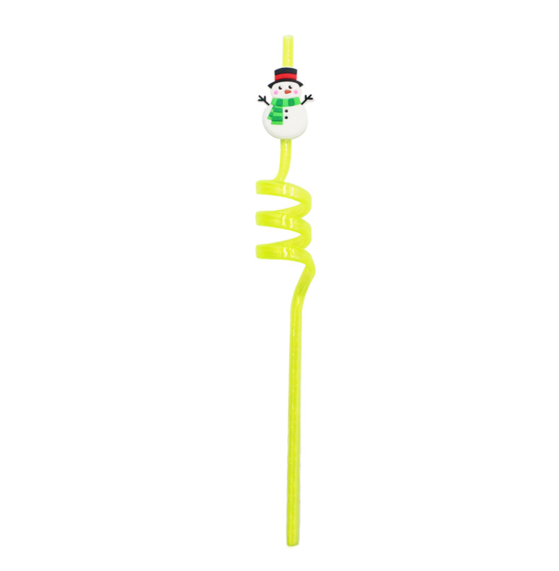 10g Weight Drinking Straw Kitchen and drinking utensils Tableware Event & Party Supplies Resin Material Christmas Festival Christmas Hat, Santa Claus Pattern Cute Style Christmas Cute Christmas Hat Santa Claus Resin Tableware 12