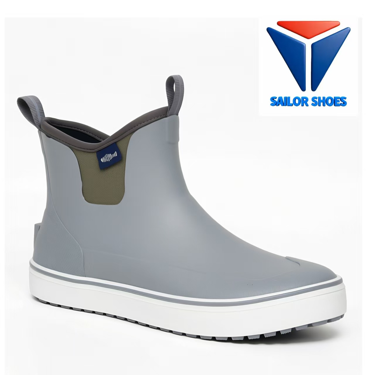 Men's Low-Cut Non-Slip Fishing Rain Boots, Short Deck Water Shoes, Comfortable Rubber Work Waterproof Shoes for Fishing