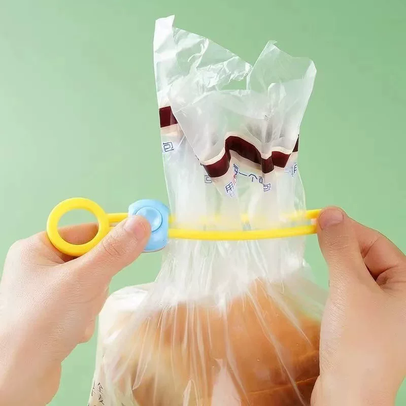 Пластиковый чехол для хранения продуктов цветная застежка лента связи knot связать связать жгут сверток пакет для хранения блюд свежесть пищи