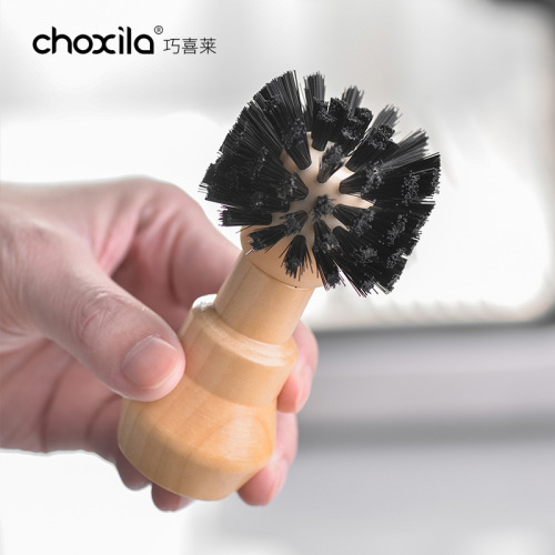 Powder bowl cleaning brush coffee machine handle solid wood cleaning brush 51/54/58mm universal powder removal