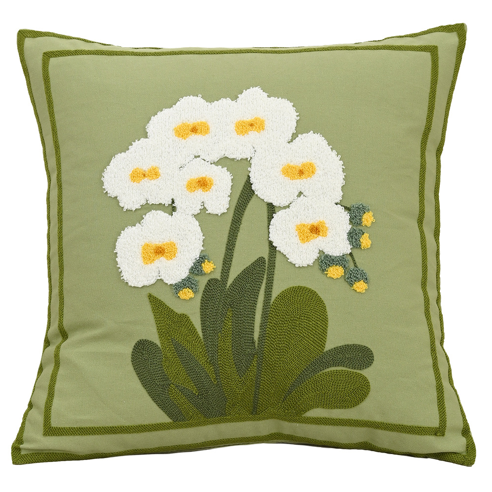 Nordic ins sala de estar toalla bordada sofá almohada cojín pequeño modelo fresco habitación almohada de respaldo de cabecera funda de almohada