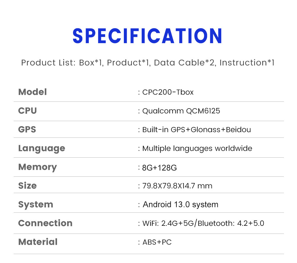 Cross-Border Carlinkit Car Smart Connectivity In-Car Android Box Car Wired to Wireless Carplay
