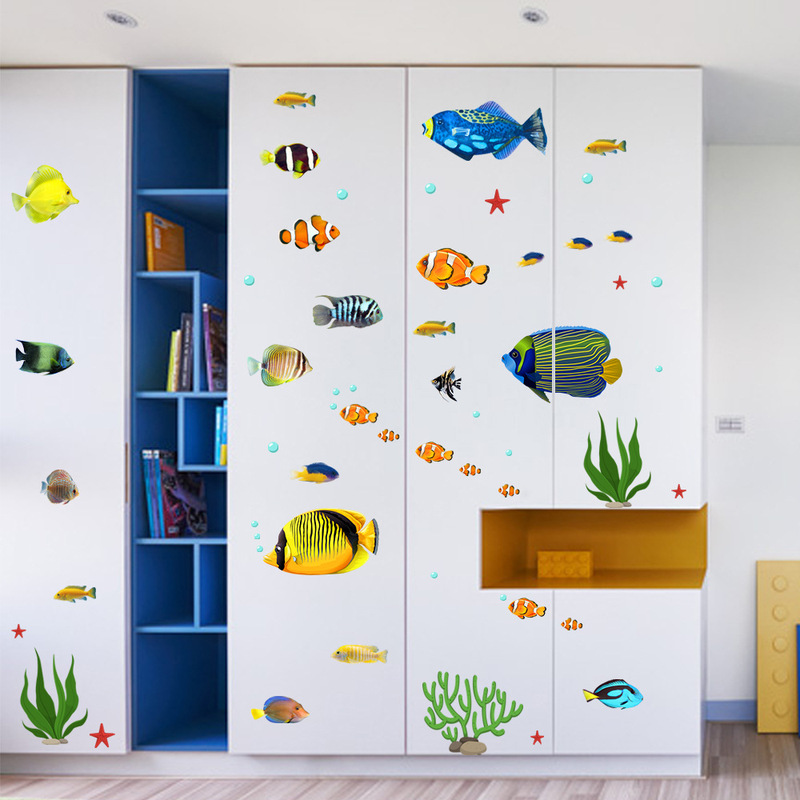 Shangyi Sp-A030 Ocean Tropical Fish Wall Stickers Self-Adhesive Bedroom Living Room Background Wall Decoration Cross-Border Wholesale Wall Stickers