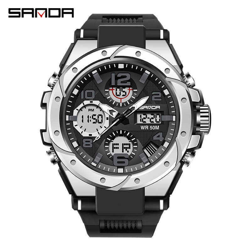 Reloj de los hombres deportes de moda multifuncional LED luminoso reloj electrónico impermeable al aire libre moda estudiante juventud reloj
