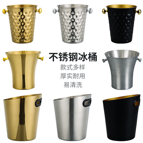 Stainless Steel Antler Ice Bucket Bar Red Wine Champagne Bucket Golden Antler Ear Ice Bucket Hammer Point Champagne Bucket Modern Ice Wine Utensils 