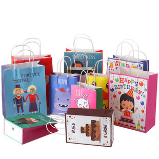 Cross-Border Handbags, Candy Gift Bags, Cute Cartoon Gift Bags, Theme Party Christmas Paper Bags