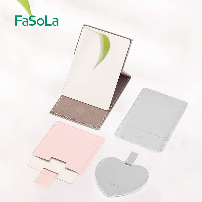 FaSoLa网红少女小镜子随身镜化妆镜可爱便携可折叠学生手拿面镜
