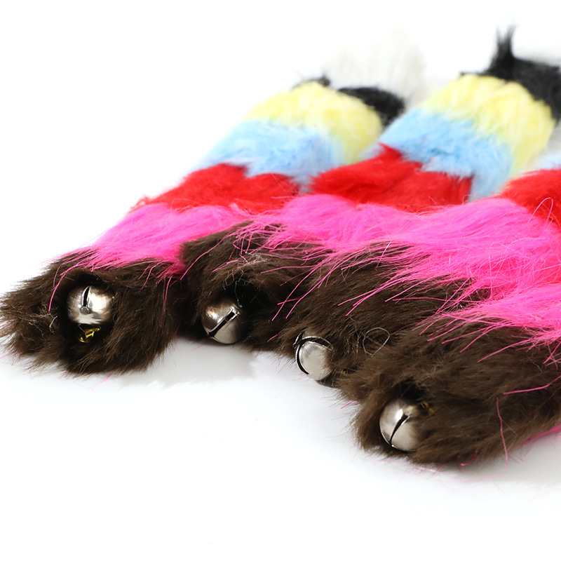 En stock al por mayor divertido gato suministros gato juguetes con campana 30cm colorido felpa alargada simulación ratón juguetes para mascotas
