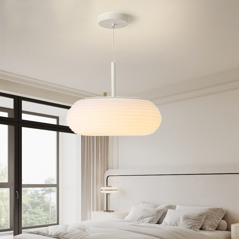 苹果吊灯简约现代时尚条纹设计卧室灯创意极简婚房主卧温馨房间灯