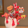 Children's hair accessory, hairgrip, red festive hairpins with bow, Chinese style