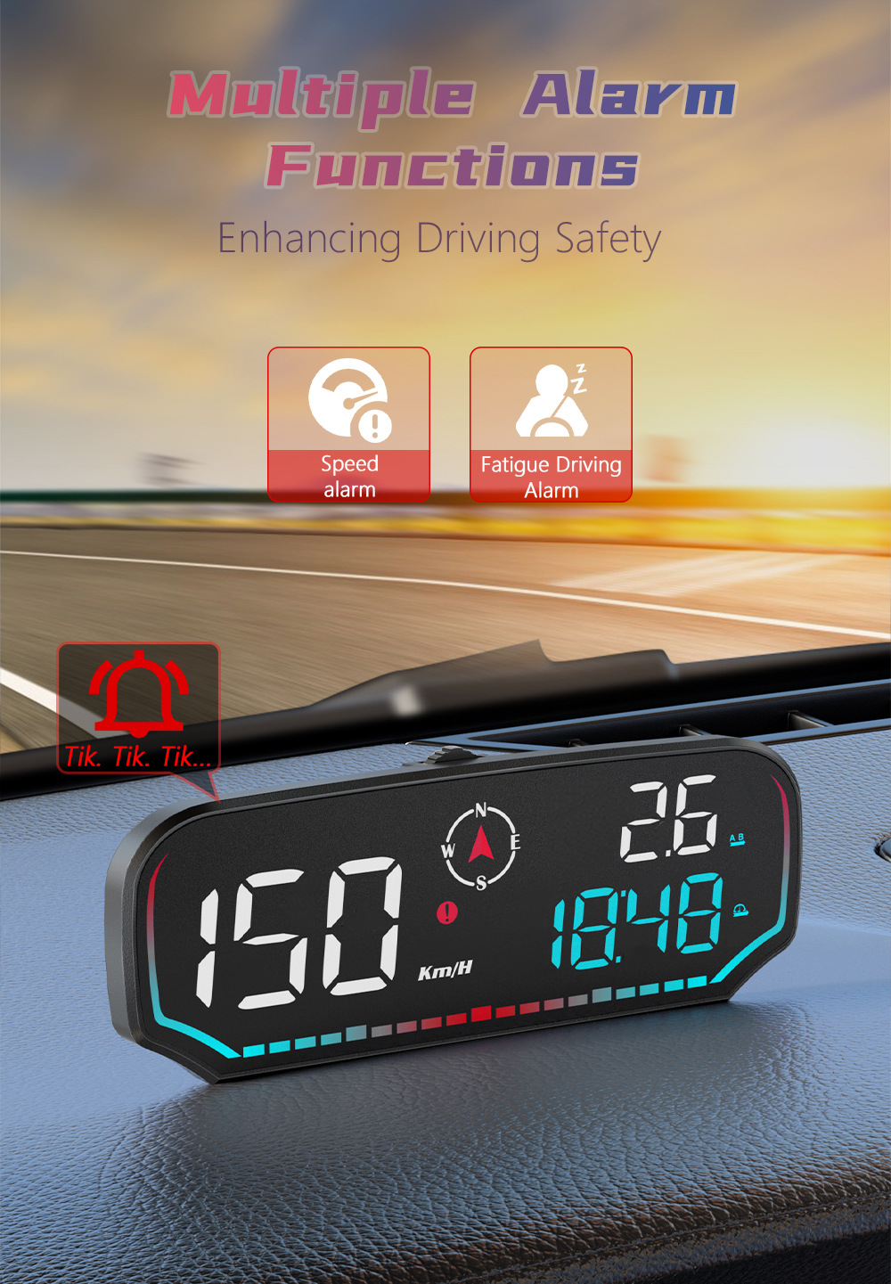 Car HUD Head-Up Display, Car-Specific GPS Tester, Multi-Function Display, Intelligent Dashboard, High-Definition