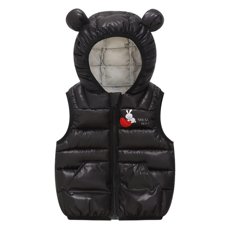 2025 otoño e invierno nuevo estilo macaron ropa para niños bebé plumón chaqueta de algodón chaleco para niños y niñas hebilla delantera chaleco para niños de dibujos animados